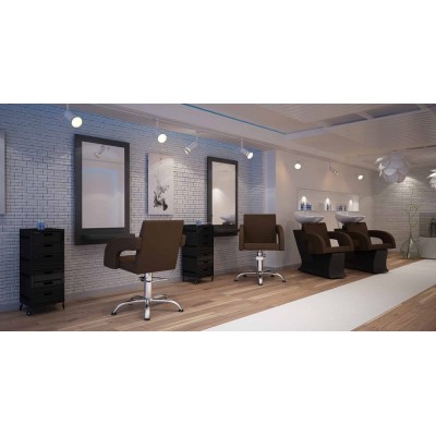 Konsoleta fryzjerska Half - czarna z półką -Ayala 48h - 