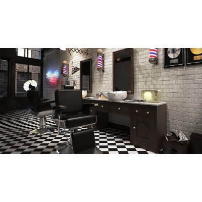 Fotel barberski Stig - czarny -Ayala 48h - 