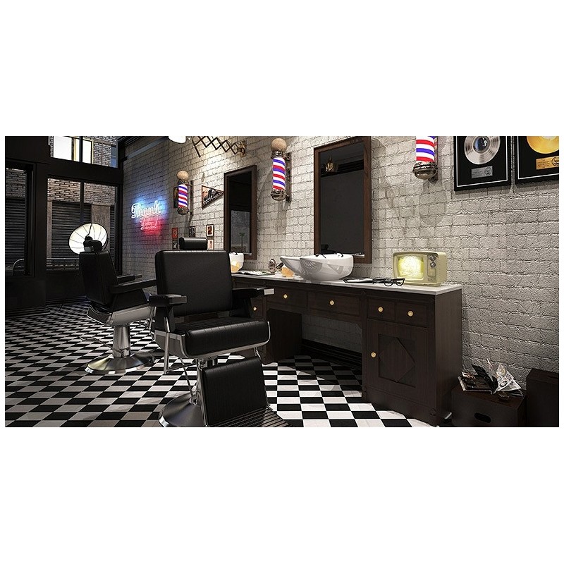 Fotel barberski Stig - czarny -Ayala 48h - 