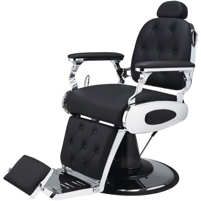 Fotel Barberski Lion Czarny pikowany  -Ayala 48h - 