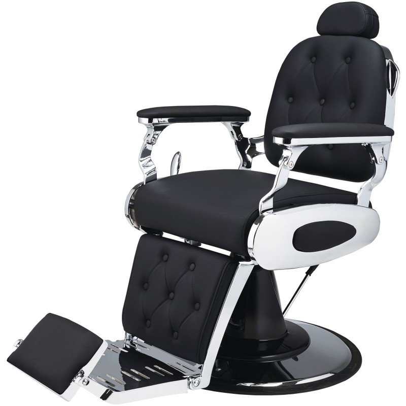 Fotel Barberski Lion Czarny pikowany  -Ayala 48h - 