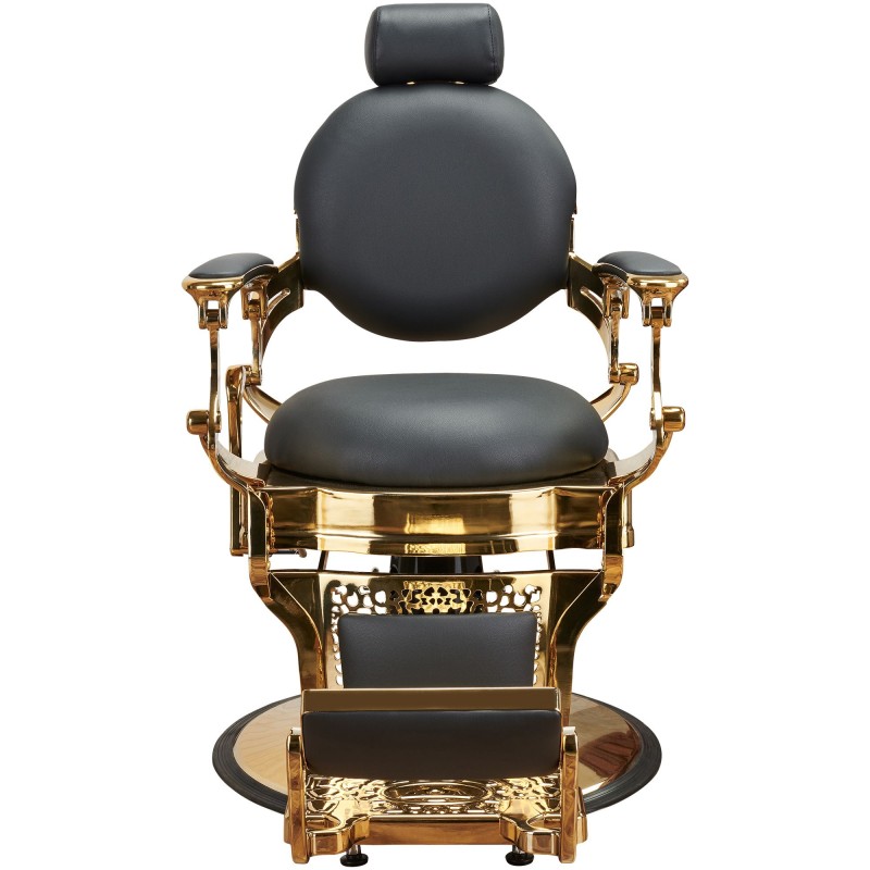 Black barber chair gold base