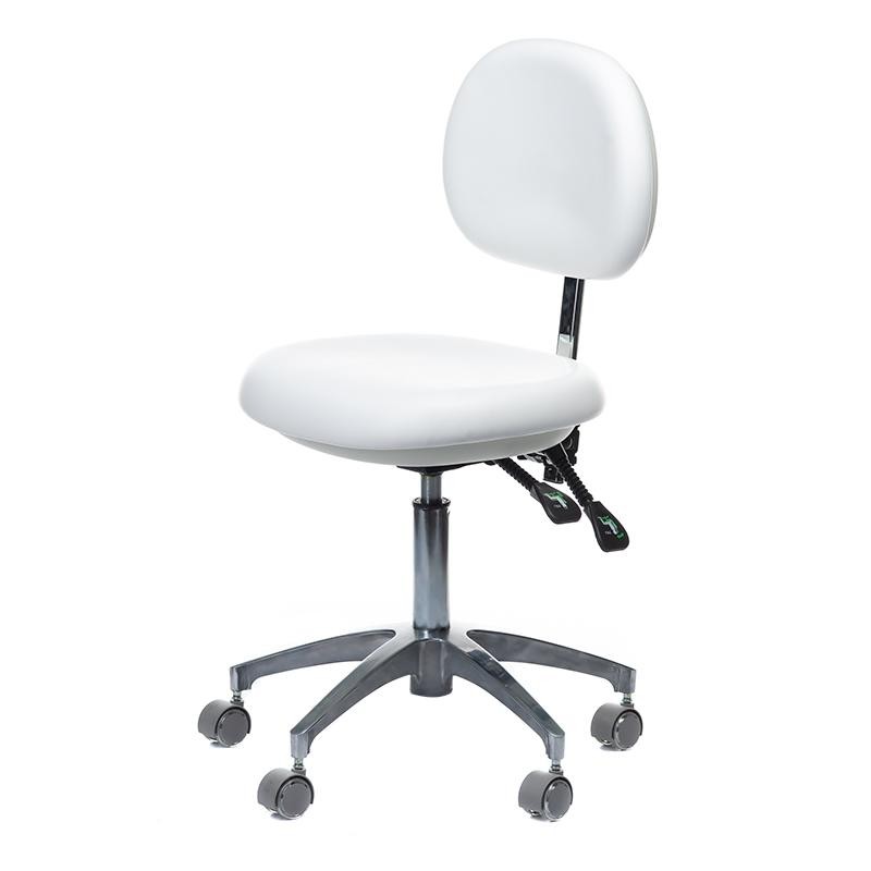 White cosmetic stool with backrest