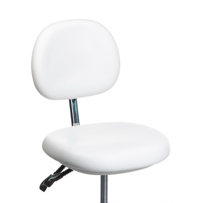 White cosmetic stool with backrest