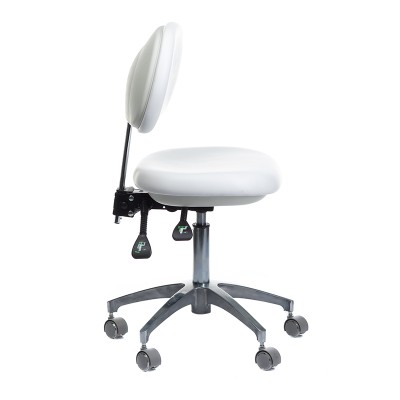 White cosmetic stool with backrest
