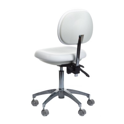 White cosmetic stool with backrest