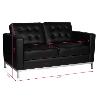 Gabbiano sofa do poczekalni BM18019 czarna -Meble do poczekalni- 