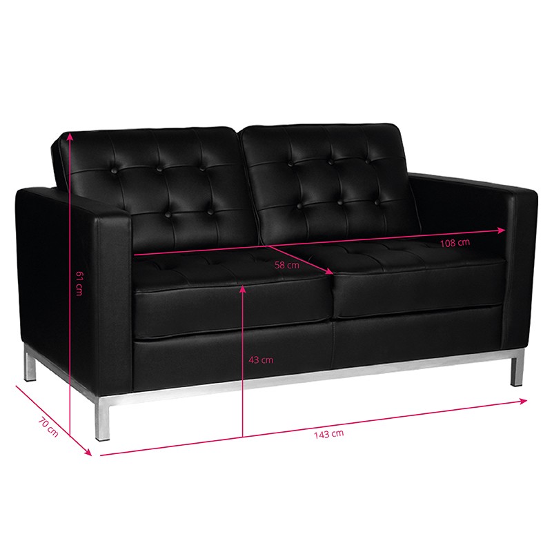 Gabbiano sofa do poczekalni BM18019 czarna -Meble do poczekalni- 