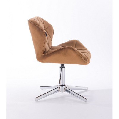 PETYR - Krzesło kosmetyczne tapicerowane miodowym welurem -Krzesła kosmetyczne- 