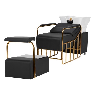 Gabbiano myjnia fryzjerska Mayka złoto czarna -Meble fryzjerskie- 