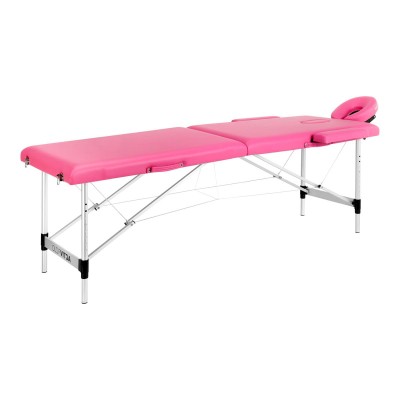 Stół składany do masażu aluminiowy komfort Activ Fizjo 2 segmentowe róż -Łóżka kosmetyczne- 