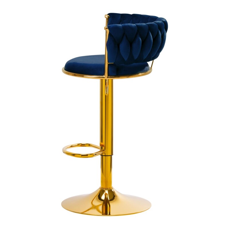 4Rico Hoker barowy QS-B313a aksamit granatowy -Fotele kosmetyczne- 