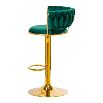 4Rico Hoker barowy QS-B313a aksamit zielony -Fotele kosmetyczne- 