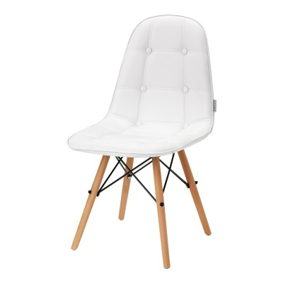 4Rico Krzesło skandynawskie QS-185 eco skóra białe -Fotele kosmetyczne- 