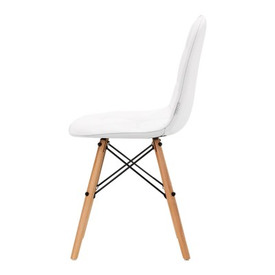 4Rico Krzesło skandynawskie QS-185 eco skóra białe -Fotele kosmetyczne- 