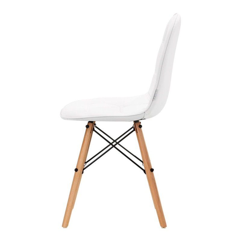 4Rico Krzesło skandynawskie QS-185 eco skóra białe -Fotele kosmetyczne- 