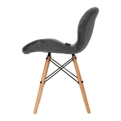 4Rico Krzesło skandynawskie QS-186 aksamit szare -Fotele kosmetyczne- 