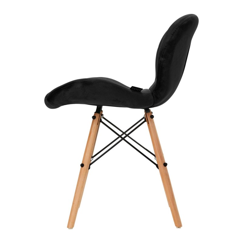 4Rico Krzesło skandynawskie QS-186 aksamit czarne -Fotele kosmetyczne- 