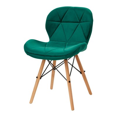 4Rico Krzesło skandynawskie QS-186 aksamit zielone -Fotele kosmetyczne- 
