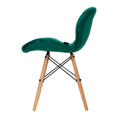 4Rico Krzesło skandynawskie QS-186 aksamit zielone -Fotele kosmetyczne- 