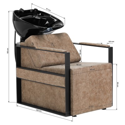 Gabbiano myjnia fryzjerska Modena old brązowa -Meble fryzjerskie- 