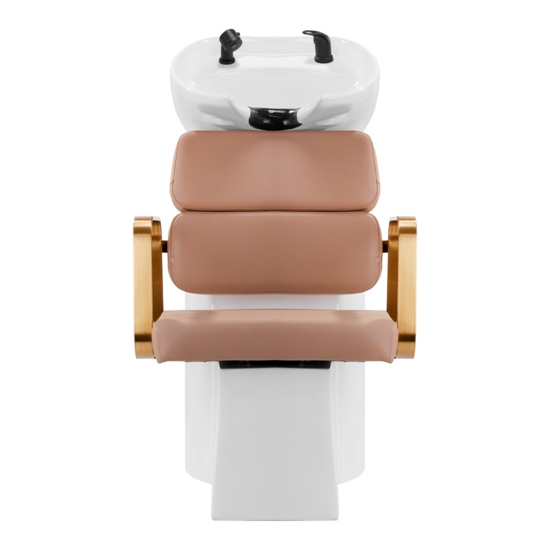 Gold-beige reclining salon shampoo station