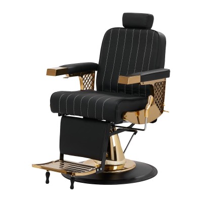 Gabbiano fotel Barberski Marcus złoto czarny -Fotele barberskie- 