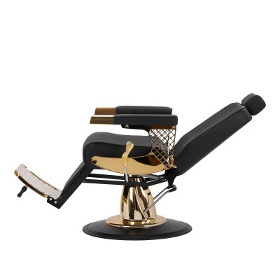 Gabbiano fotel Barberski Marcus złoto czarny -Fotele barberskie- 