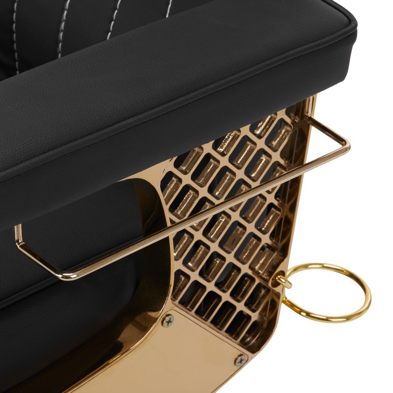 Gabbiano fotel Barberski Marcus złoto czarny -Fotele barberskie- 