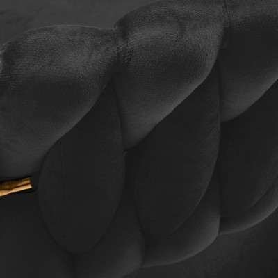 4Rico krzesło obrotowe QS-GW01G aksamit czarne -Fotele kosmetyczne- 