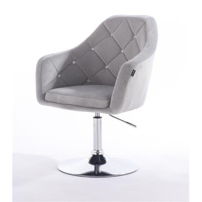 Steel velour cosmetic chair silver