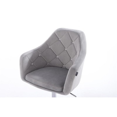 Steel gray velvet cosmetic chair