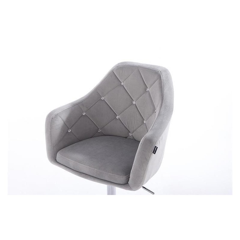 Steel gray velvet cosmetic chair