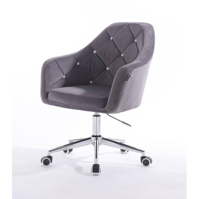 FOTEL BLERM  CRISTAL CK GRAFITOWY WELUR -Fotele Welurowe- 