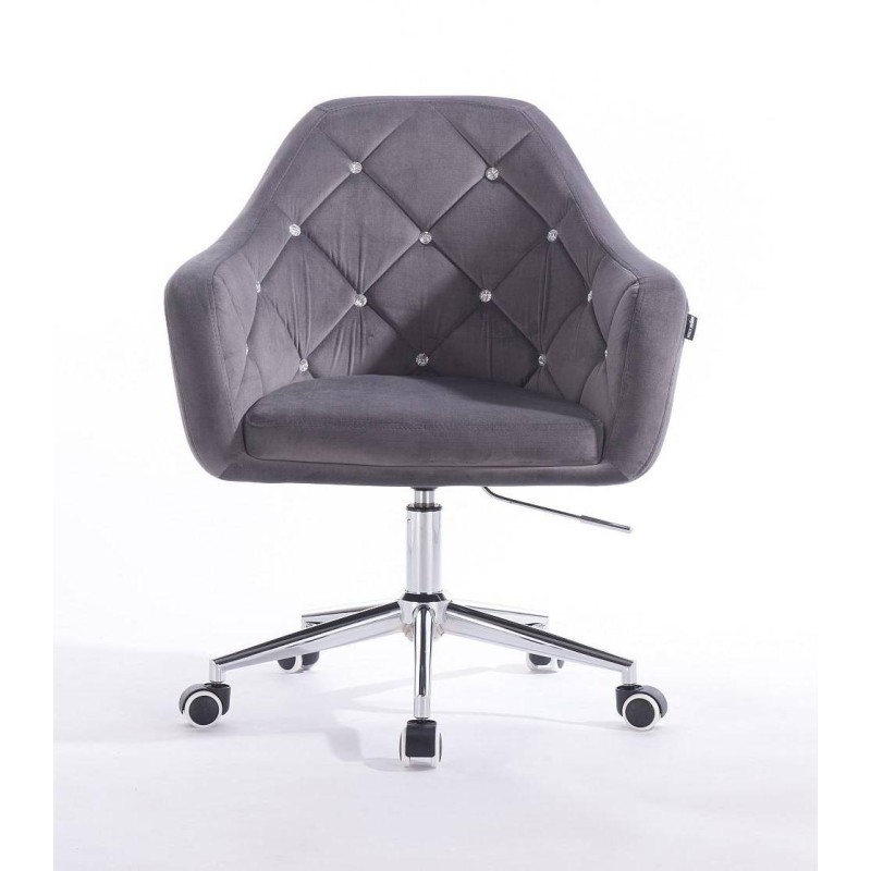 FOTEL BLERM  CRISTAL CK GRAFITOWY WELUR -Fotele Welurowe- 