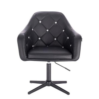 Matte black eco-leather salon chair