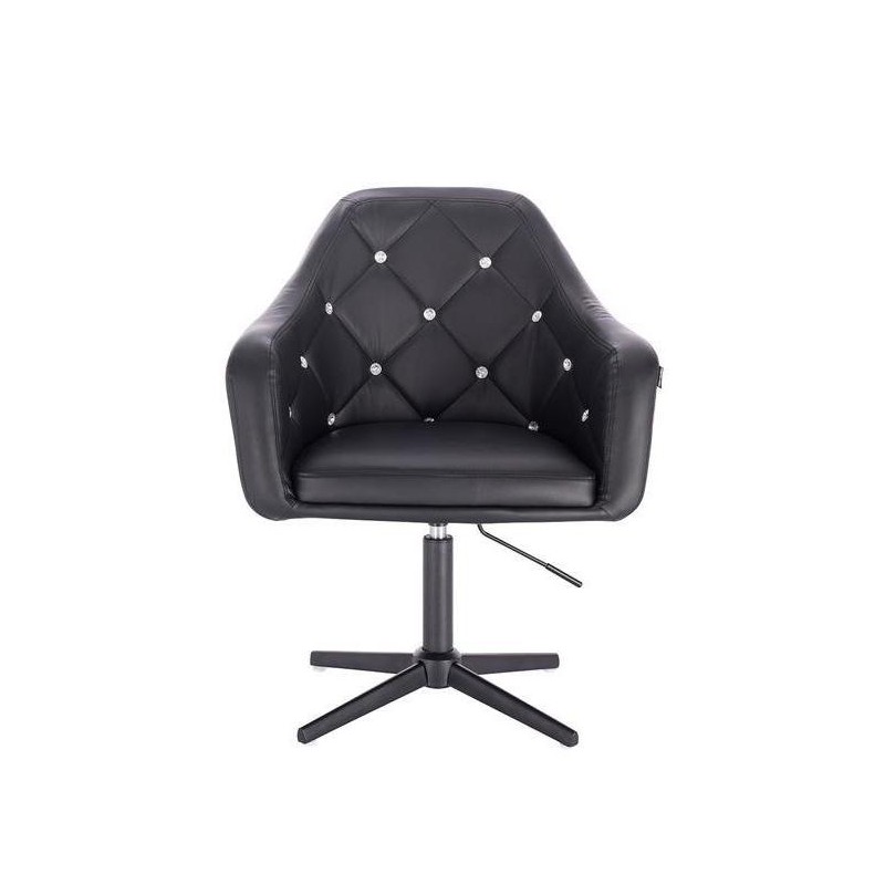 Matte black eco-leather salon chair