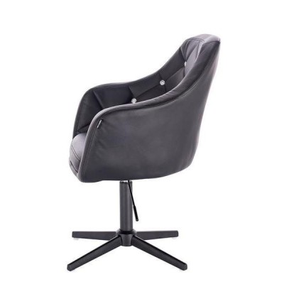 Black matte cross-base eco-leather chair