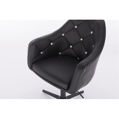 Black eco-leather cosmetic chair cross-base