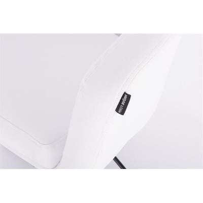 White eco-leather chair, black cross-base