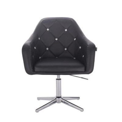 VOTEver black eco-leather chair chrome