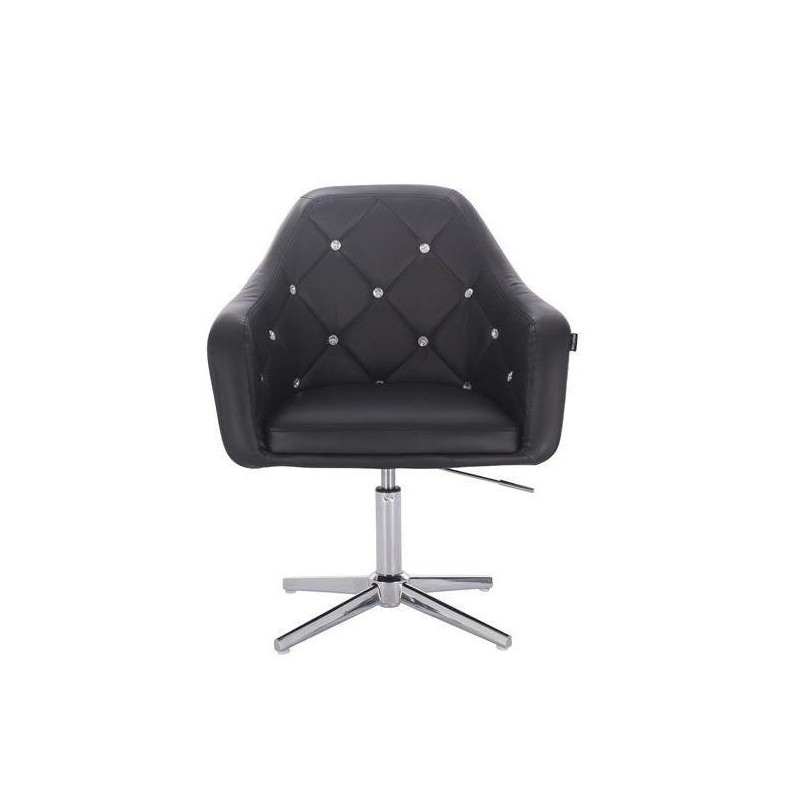 VOTEver black eco-leather chair chrome