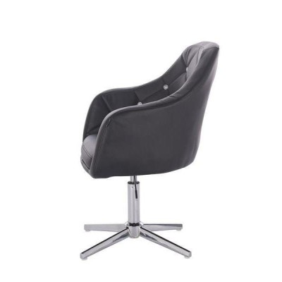 Czarne krzesło kosmetyczne srebrny krzyżak