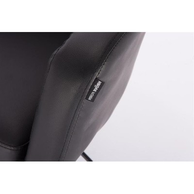 Black eco-leather chair chrome crossbase