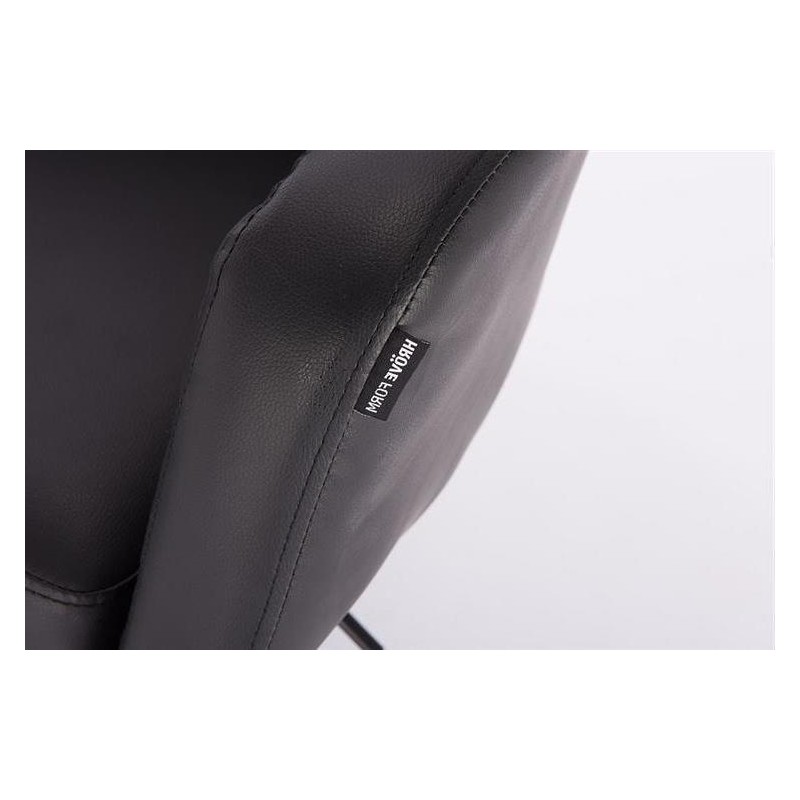 Black eco-leather chair chrome crossbase