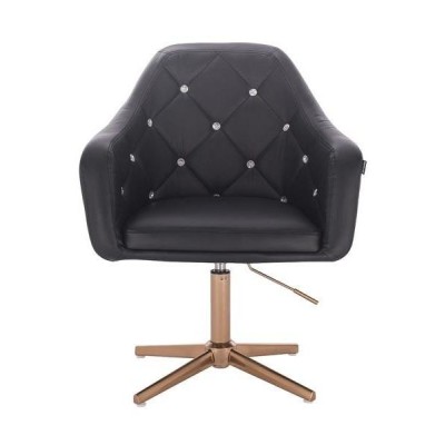 Black faux-leather chair gold cross