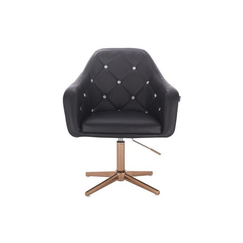 Black faux-leather chair gold cross