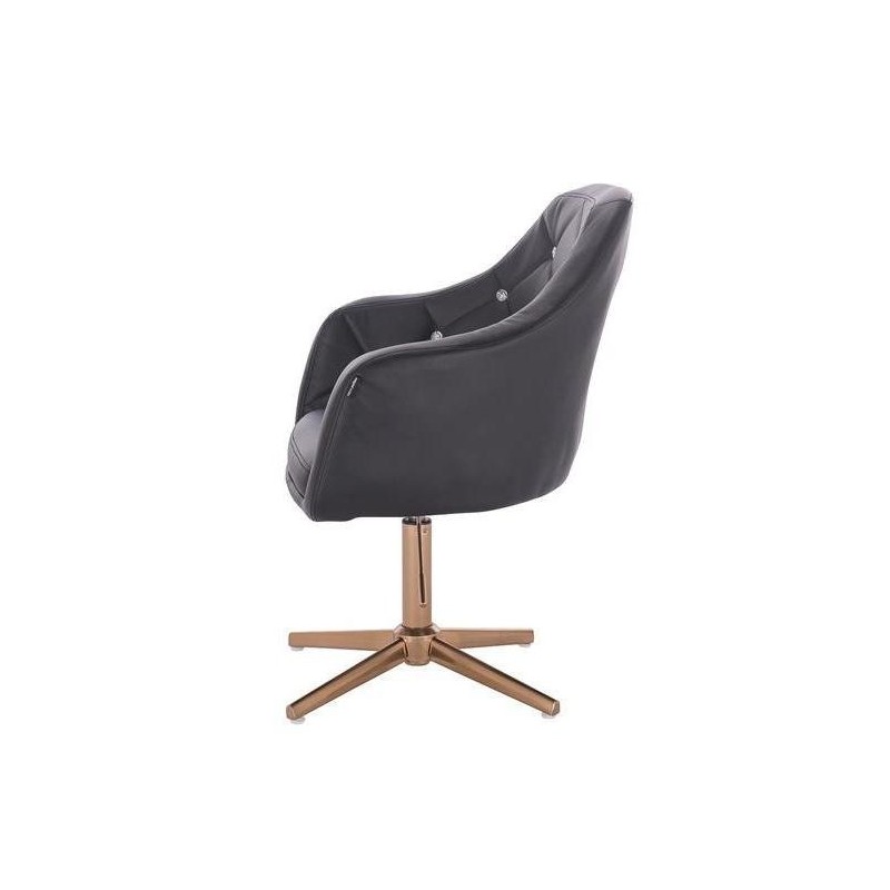 Black eco-leather chair gold base