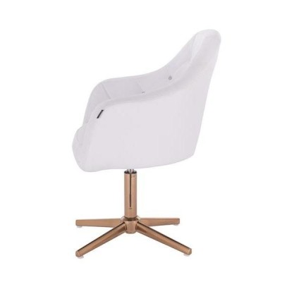 White eco-leather salon chair gold