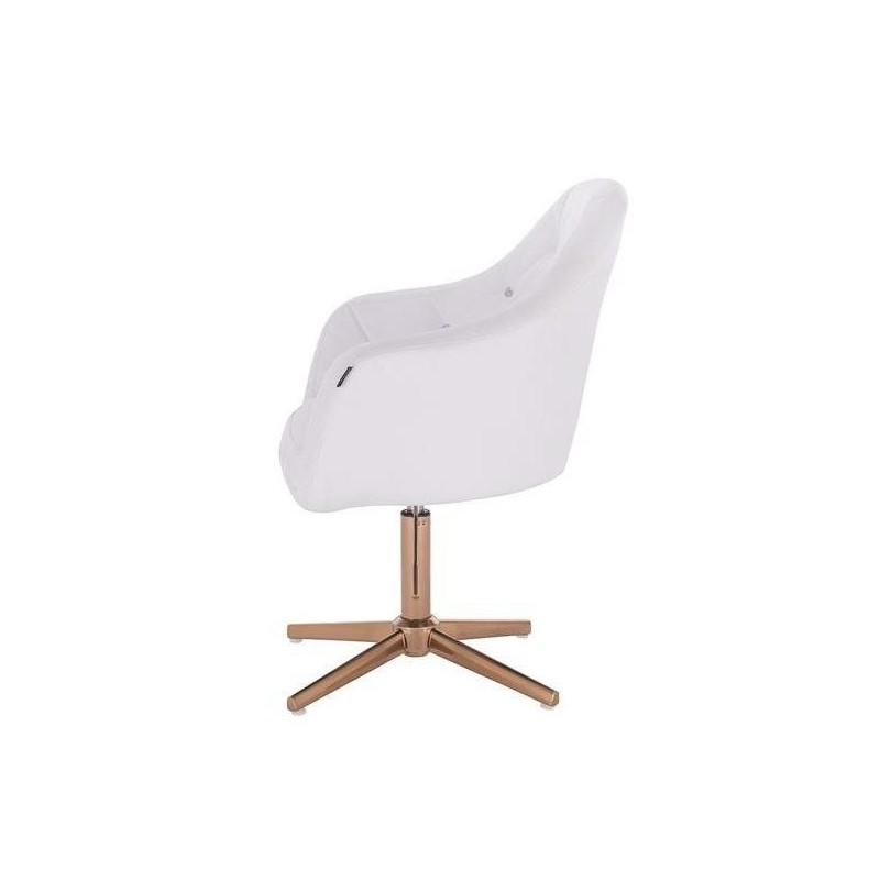 White eco-leather salon chair gold